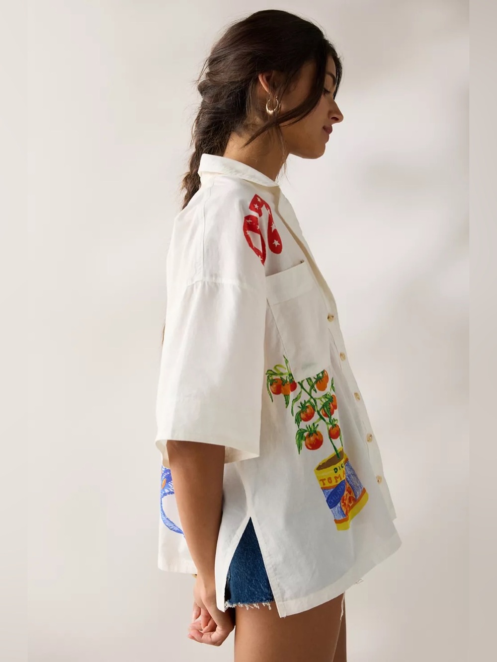 UO BDG Keepsake Souvenir Graphic Short Sleeve Button-Up Shirt - Picture 3 of 6